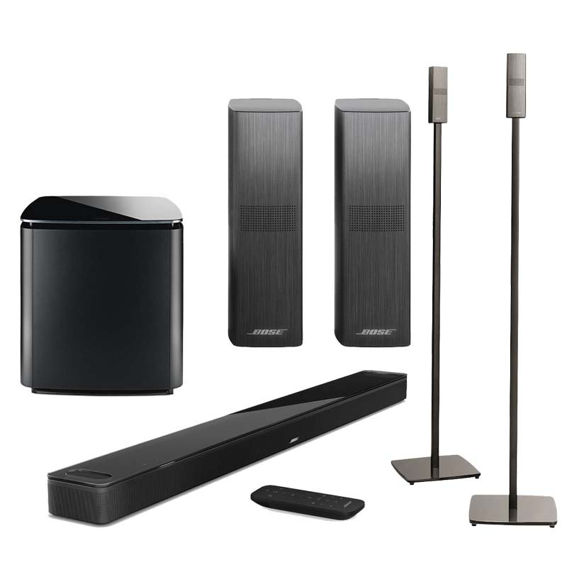Bose Sounbar Ultra Package Bose Soundbar Ultra with Base Module 700 OmniJewel Speaker & Floor Stand