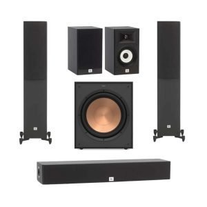 JBL-Home-Theater-Stage-A180-Series-A130-A135C-with-Klipsch-R-120SWi